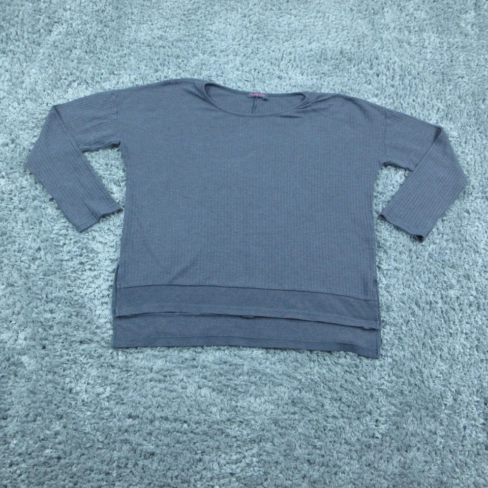 Fresh Produce Sweater Womens Medium Large Blue Waffle Knit Pullover Made USA - Image 1 of 4