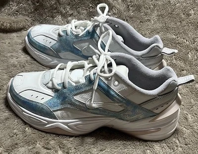 Nike M2K Tekno Iridescent White Blue Platform Sneaker Shoes AO3108-103 Womens 9 - Image 1 of 4
