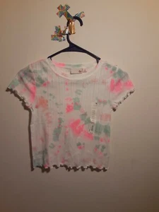 Girl's T-Shirt Medium Size 8 Tie-Dye  Shirt SO Favorite Tiny Tee Lettuce Edge  - Picture 1 of 12