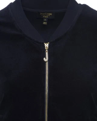 NWT Juicy Couture J Bling Velour Westwood Jacket in Regal Navy Blue-Extra Large - Image 1 of 3