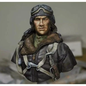 1/10 BUST Resin Model Kit Soviet Soldier Pilot WW2 Unpainted - Picture 1 of 3