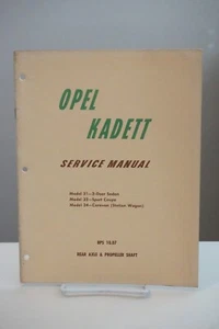 Opel Kadett Service Manual BPS 10.07 - Rear Axel and Propeller Shaft - Picture 1 of 3