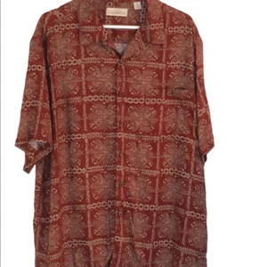 Karibik Hemd XL Tropical Print Kurzarm Knopfleiste Kragen Tasche rot - Bild 1 von 6