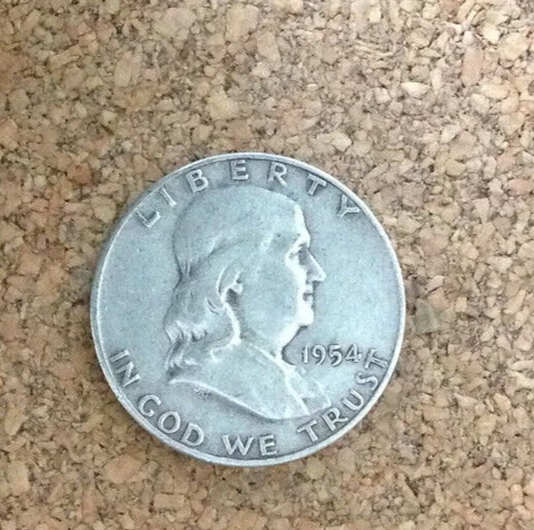 1954 S  Circ.  Franklin Half Dollar 90 % Silver US Coin FH2900 FREE SHIPPING Cover