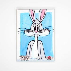 2024 Upper Deck Fleer Retro Looney Tunes BUGS BUNNY 1 OF 1 K. DYKSTRA Sketch 1/1 - Picture 1 of 2