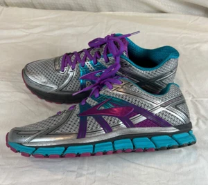 Brooks Adrenaline GTS 17 Womens Size 11.5 B (Medium) Running Shoes Gray Purple - Picture 1 of 24