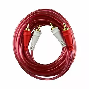 Audiopipe Clear 15 Ft Oxygen Free RCA Audio Cable 2 Channel 24Kt Connectors - Picture 1 of 2