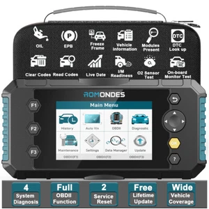 Herramienta de diagnóstico del sistema de transmisión del motor Romondes RD3000 OBD2 escáner ABS SRS - Imagen 1 de 8