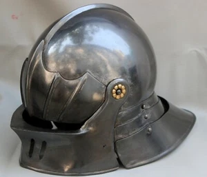 Christmas 16ga Medieval sallet helmet Knight Sca Larp Warrior German - Picture 1 of 4