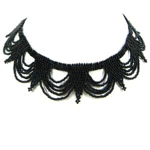 New Statement Handmade Beaded Black Native Style Collar Choker Necklace N16/18