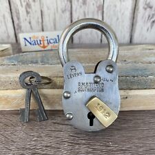 Old Style Iron Lock and Keys w/ Brass Keyhole Cover - Silver - RMS Titanic