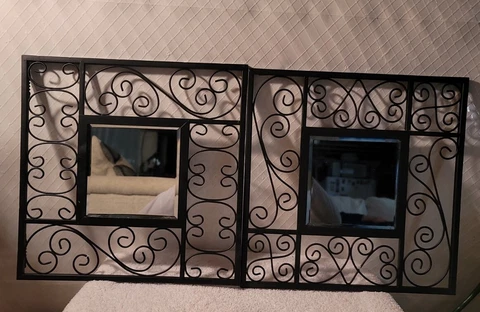 Metal framed mirror 12x12 set of 2 Cover