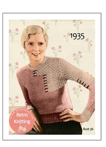 1930s Two Colour Sweater Knitting Pattern - Copy - Picture 1 of 2