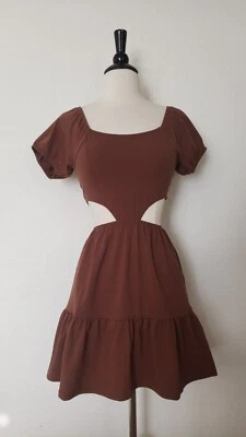 Urban Outfitters Dress New Size Medium Brown Cut Out Tea Garden Bridgerton - Image 1 of 4