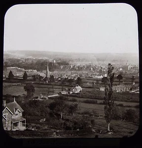 Glass Magic Lantern Slide VIEW OF TIVERTON C1890 VICTORIAN PHOTO DEVON - Picture 1 of 2
