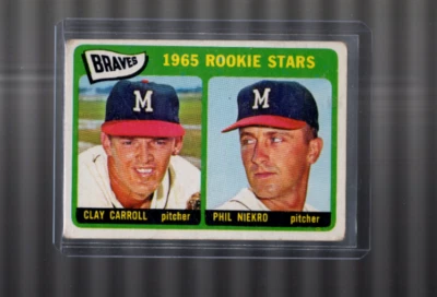 1965 Topps Rookie Stars Phil Niekro Clay Carroll Braves No461 🚀😳💥 GVG - Изображение 1 из 2
