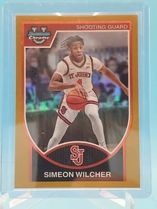 Simeon Wilcher 2023-24 Bowman Chrome U 2007 P19 #07B-6 St. John's Red Gold /50 - Picture 1 of 3