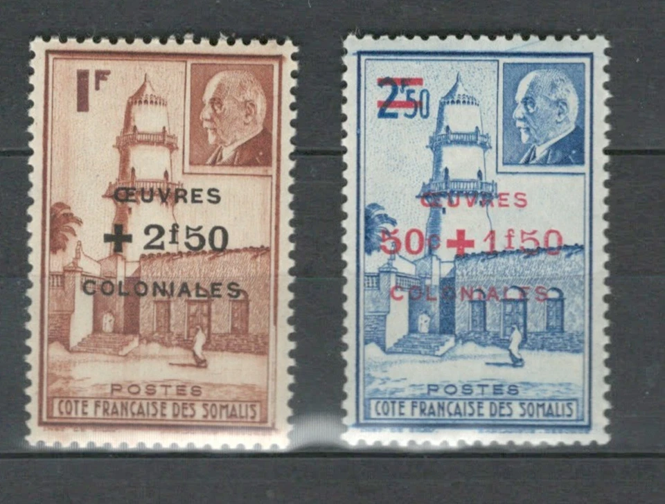SOMALIA FRENCH COLONIES FAMOUS MARSHAL PETAIN MH OVERPRINTED SET LOT (SOM 548) - Image 1 of 1