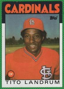 Tito Landrum - 1986 Topps #498 - St. Louis Cardinals Baseball Card
