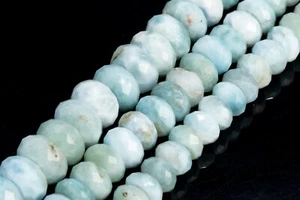 Cuentas de larimar natural genuinas grado A rondelle cuentas sueltas 6x4 mm 8x5 mm - Imagen 1 de 7