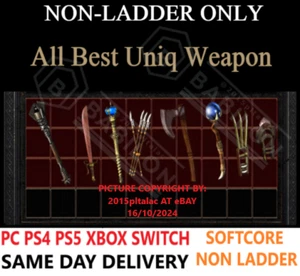 ✅PC PS4 PS5 XBOX SWITCH✅NON-LADDER All Uniq Weapon DIABLO 2 RESURRECTED D2R ITEM - Picture 1 of 90