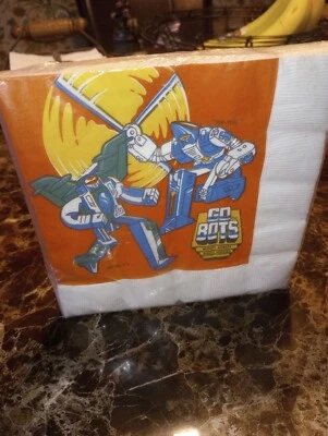 Go Bots Party Supplies 1985 Napkins Hallmark New Old Stock Sealed - Image 1 of 2