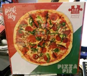 Pink Sky - Pizza Pie - 500 Piece Shaped Puzzle 20" DIAMETER 51CM Still Sealed - Picture 1 of 2