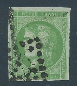 1870-71 FRANCIA USATO CERERE 5 CENT VERDE SALVIA - FR459 - Picture 1 of 2