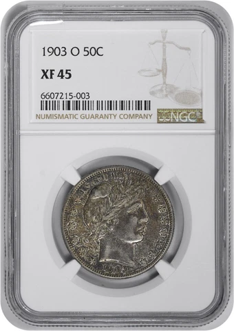 1903-O Barber Silver Half Dollar EF45 NGC Cover