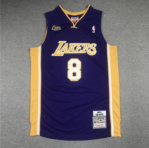 Los Angeles Lakers purple 8 Kobe Bryant NBA Finals game Retro Vintage Jersey Cover