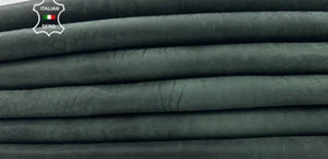 DARK GREEN NUBUCK STONEWASH VINTAGE LOOK Lamb Leather 5 skins 20sqf 1.5mm #C5174 - Picture 1 of 7