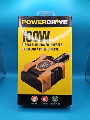 Inversor enchufable PowerDrive 100 vatios con 1 CA, 2 puertos USB A/C PD100D Foto 1 de 4