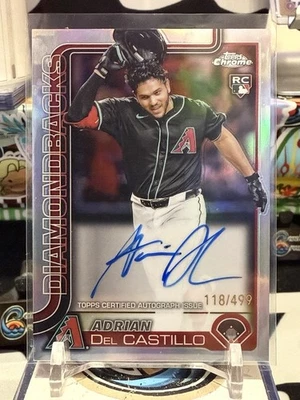 2025 Topps Chrome Adrian Del Castillo Refractor Auto, /499 RC #RA-AD MJR - Image 1 of 2
