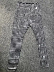 Nike Leggings Womens Medium Black White Striped Athletic Just Do It Yoga Pants - Picture 1 of 10