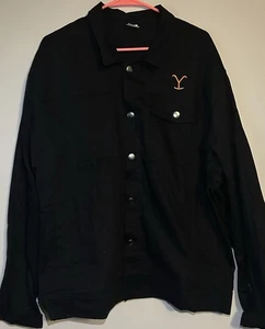 Camicia Yellowstone Dutton Ranch nera logo uomo XL manica lunga denim bottoni - Foto 1 di 5