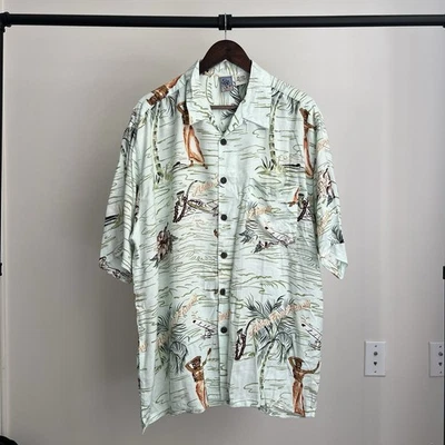Vintage 90s Gotcha Hawaiian Surf Aloha Camp Loop Collar Men’s XL Button Up Shirt - Image 1 of 4