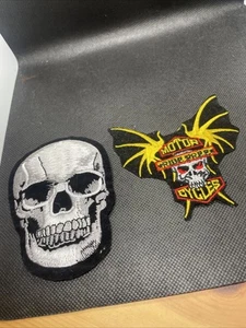 2 Motorcycle Patches Ride free and Skeleton approx 9cm x 6cm. - Picture 1 of 5