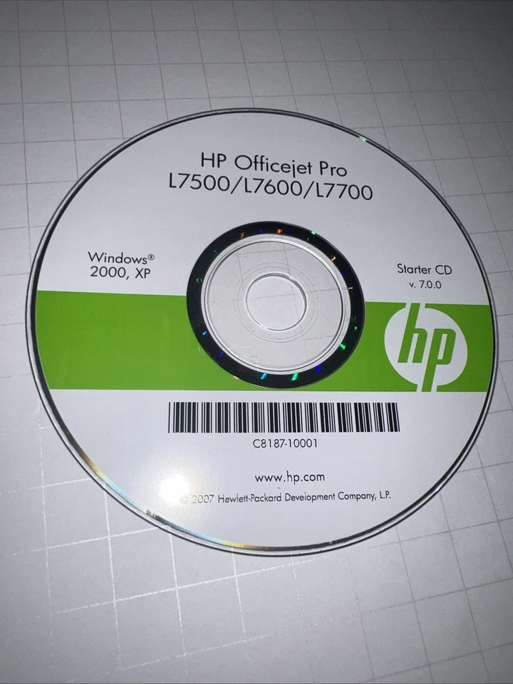 Hp Officejet PRO L7500/L7600/L7700 Printer Software Driver CD only WINDOWS 2000/ - Image 1 of 1