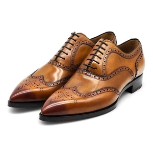 CHRISTIAN LOUBOUTIN HOMBRE’S BROGUE PRIMO PLATERISSIMO OXFORD TALLA 42 1/2 EE. UU. 9 1/2 - Imagen 1 de 10