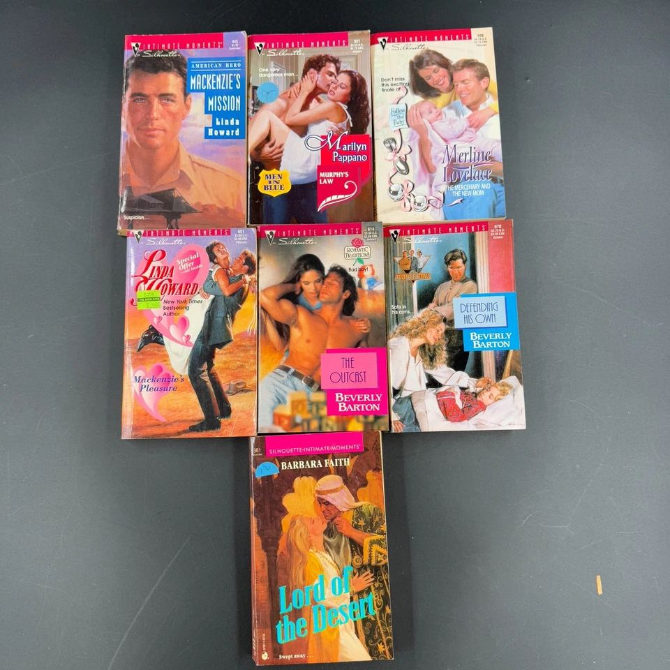 7 VTG 90's Silhouette Intimate Moments Romance Novels Books Mixed Lot Foto 1 de 4