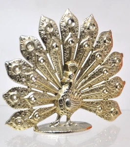 Vintage Earring Holder Decorative Torino Gold Tone Metal Peacock Tree Stand - Picture 1 of 4