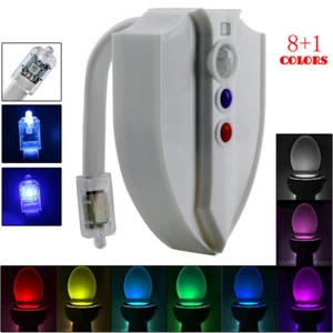 LED Toiletten Nachtlicht mit Bewegungsmelder Deckel 8 Farbe RGB WC Beleuchtung - Bild 1 von 12