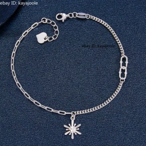 Pure Platinum 950 Women Cuban Curb Chain Square O Bracelet 6.3+0.6inch 3.65-3.8g - Picture 1 of 3