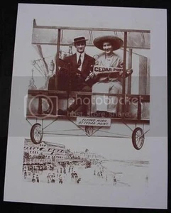 Cedar Point Amusement Park Arcade Ride Sepia Card Stock Photo 1920s - Picture 1 of 1