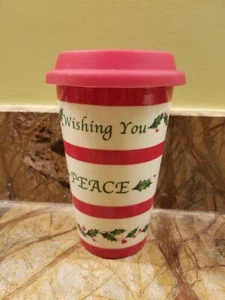 Bicchiere da viaggio Lenox Holiday ceramica Natale auguri gioia - Foto 1 di 4