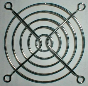 90mm 3-5/8" Cooling Fan Screen Guard Grill Silver Chrome Bent Leg Standoff Style - Afbeelding 1 van 1