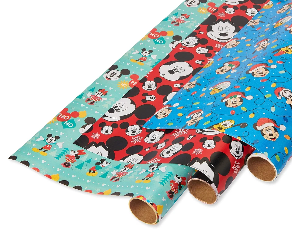 American Greetings 105 sq. ft. Disney Mickey Mouse (3 Rolls 30 in. x 14 ft.) - Image 1 of 4