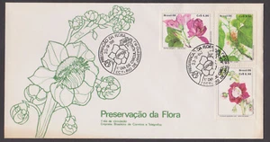 BRAZIL - 1986 FLORA PRESERVATION / FLOWER - 3V FDC - Picture 1 of 4
