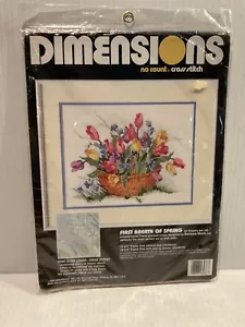 Dimensions "First Breath of Spring" No Count Cross Stitch Kit #3936 Vintage NOS 1989 - Bild 1 von 4