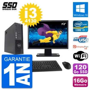 PC DELL T1700 SFF Bildschirm 19 " Intel i3-4130 RAM 16Go SSD 120Go Windows 10 - Bild 1 von 7